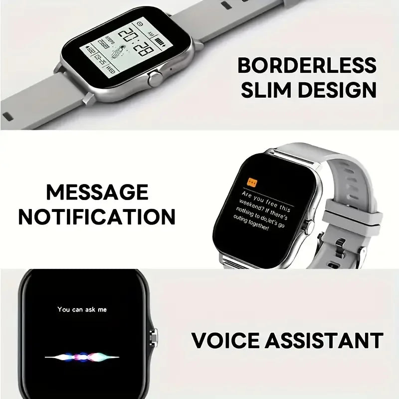 LAXASFIT 2025 Full Touch Bluetooth Smart Watch for Men & Women with Fitness Tracker & Call Function