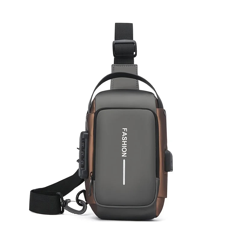 Durable Oxford Fabric Men's Sling Bag – Stylish Motorcycle Crossbody Chest Pack with Phone Pocket