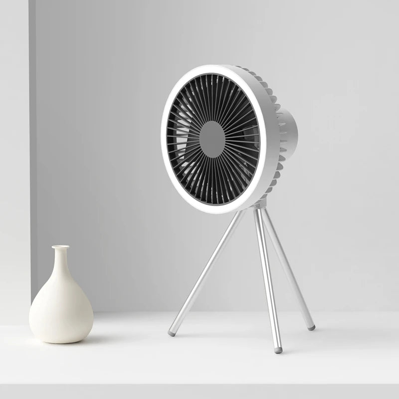 10000mAh Portable Camping Fan with Power Bank, Tripod, Tent Hook, Outdoor Tent Cooling Fan