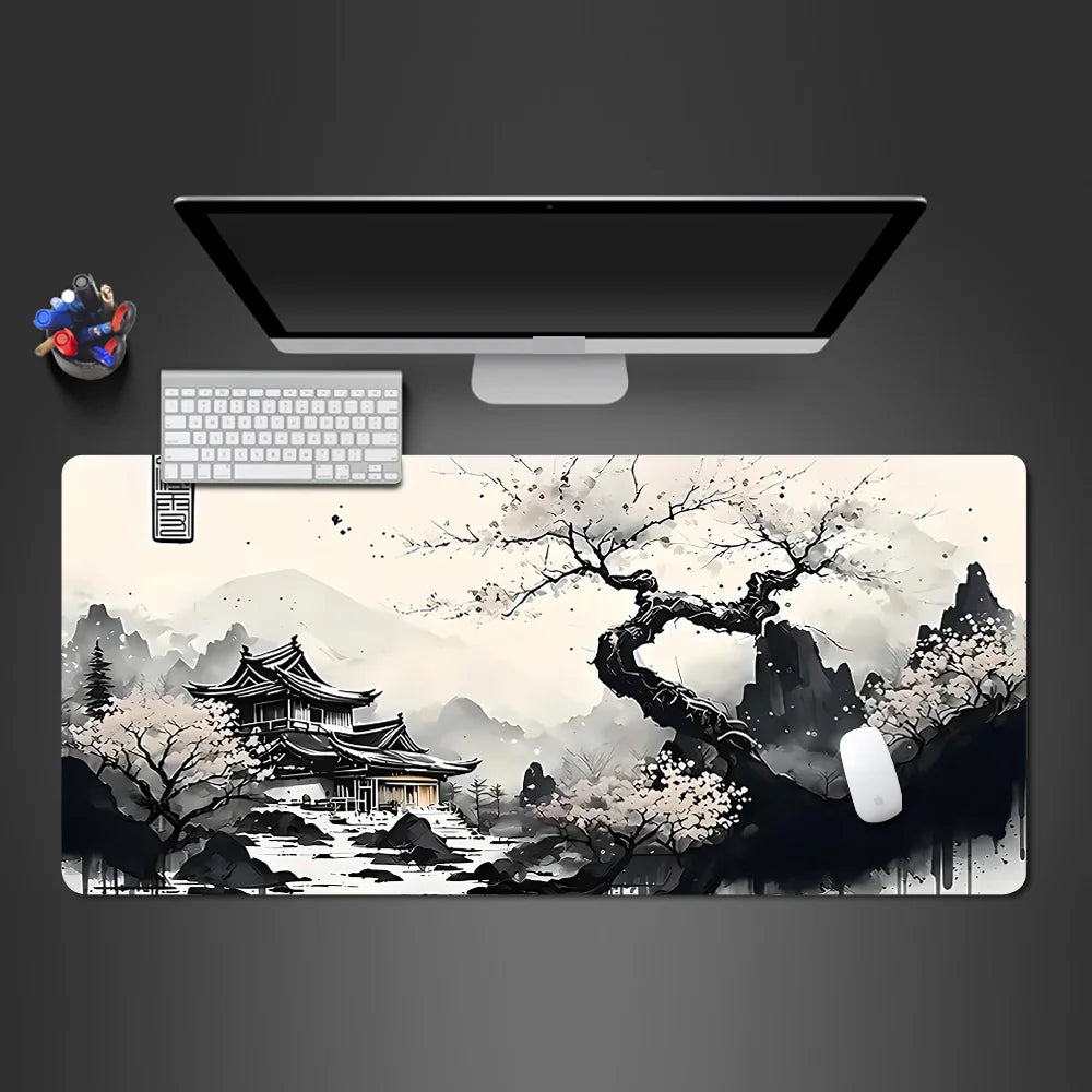 Sakura Landscape Large Desk Mouse Pad in Varied Sizes for Gaming Accuracy and Office Productivity