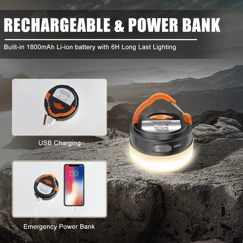 10W High Power LED Camping Lantern 1200mAh USB Rechargeable Waterproof Outdoor Tent Light NZ