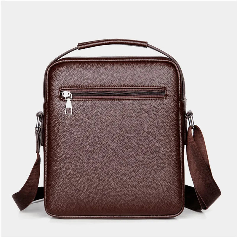 MEN'S VINTAGE PU LEATHER CROSSBODY BAG Waterproof Large Capacity Messenger Shoulder Handbag