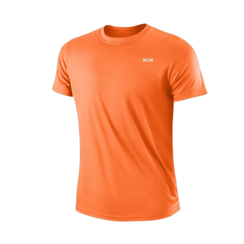 Men's Polyester Quick Dry Gym T-Shirt Short Sleeve Moisture-Wicking Running Training Sports Top