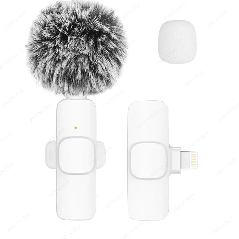 Wireless Lavalier Microphone Portable Mini Clip-On Mic for iPhone Android PC Camera Live Streaming