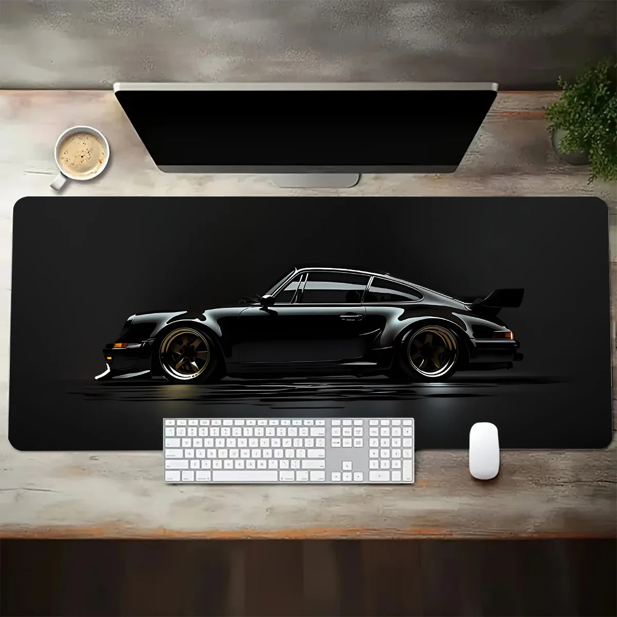 Sports Car Design Gaming Mouse Pad Anti-Slip Rubber Base Extended Desk Mat for Home Office or Gaming