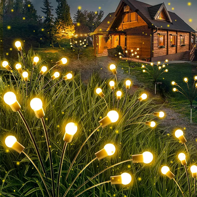 Solar Firefly Garden Lights Outdoor Waterproof LED Fairy Lights for Yard, Patio, Pathway & Lawn