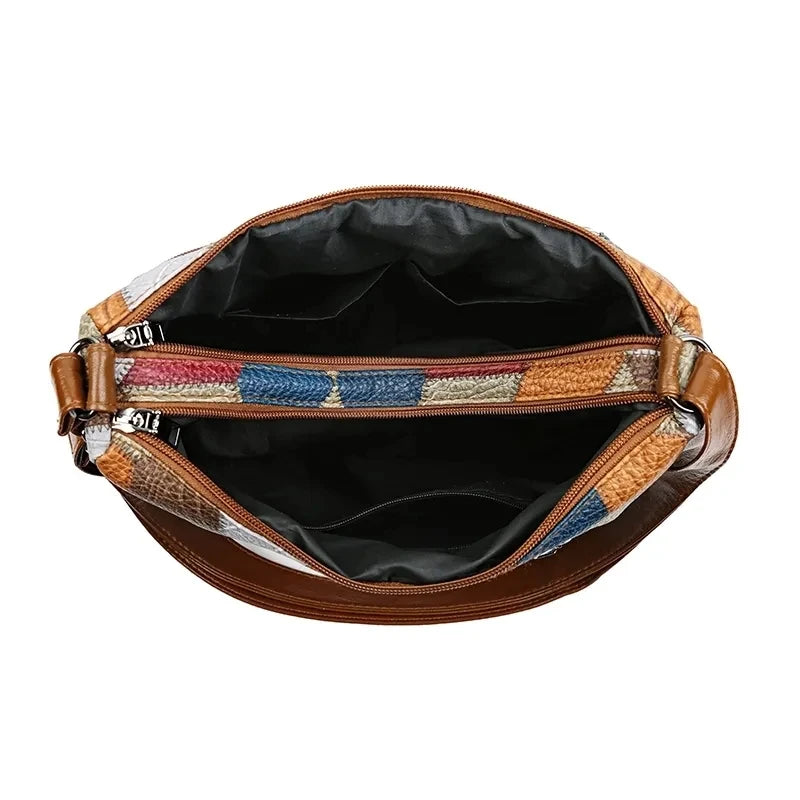 YOGODLNS Women's Elegant Vintage Crossbody Bag Fashion Multi-pocket Shoulder Handbag Retro Tote