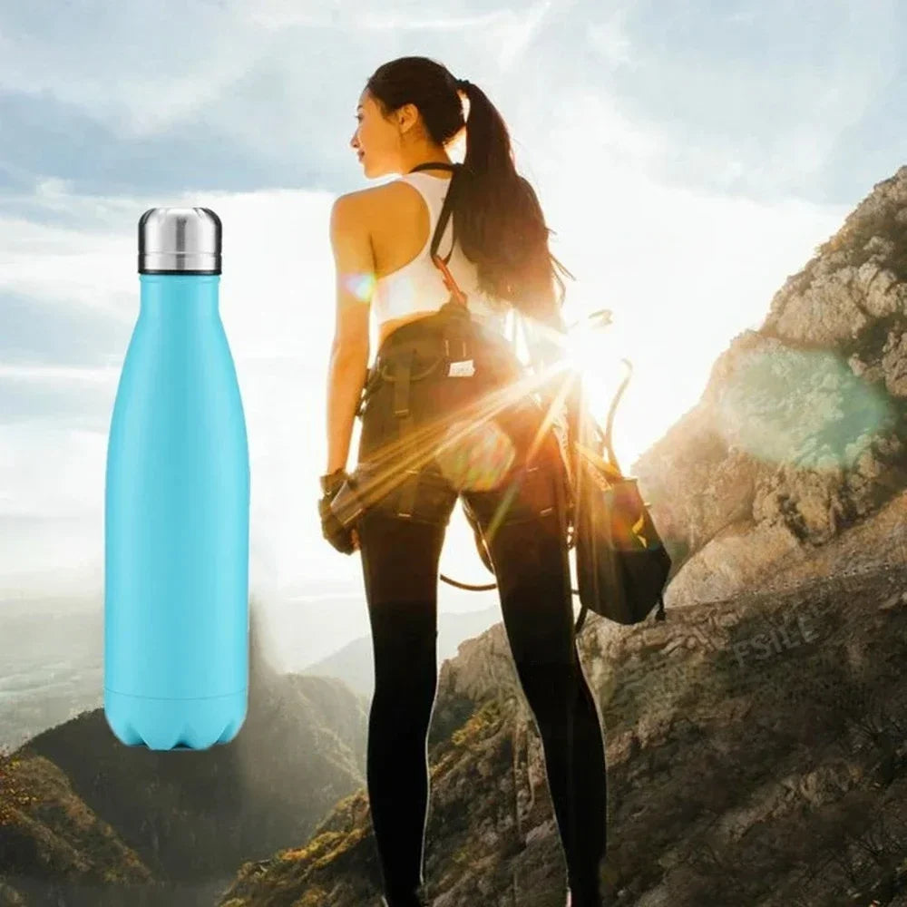 Stainless Steel Double Wall Insulated Thermos Flask Vacuum Sports Water Bottle 350ml 500ml 750ml 1L