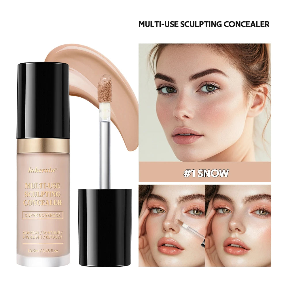 LAKERAIN Multi-Use Sculpting Concealer Matte Foundation Cream Oil-Free Long-Lasting Coverage