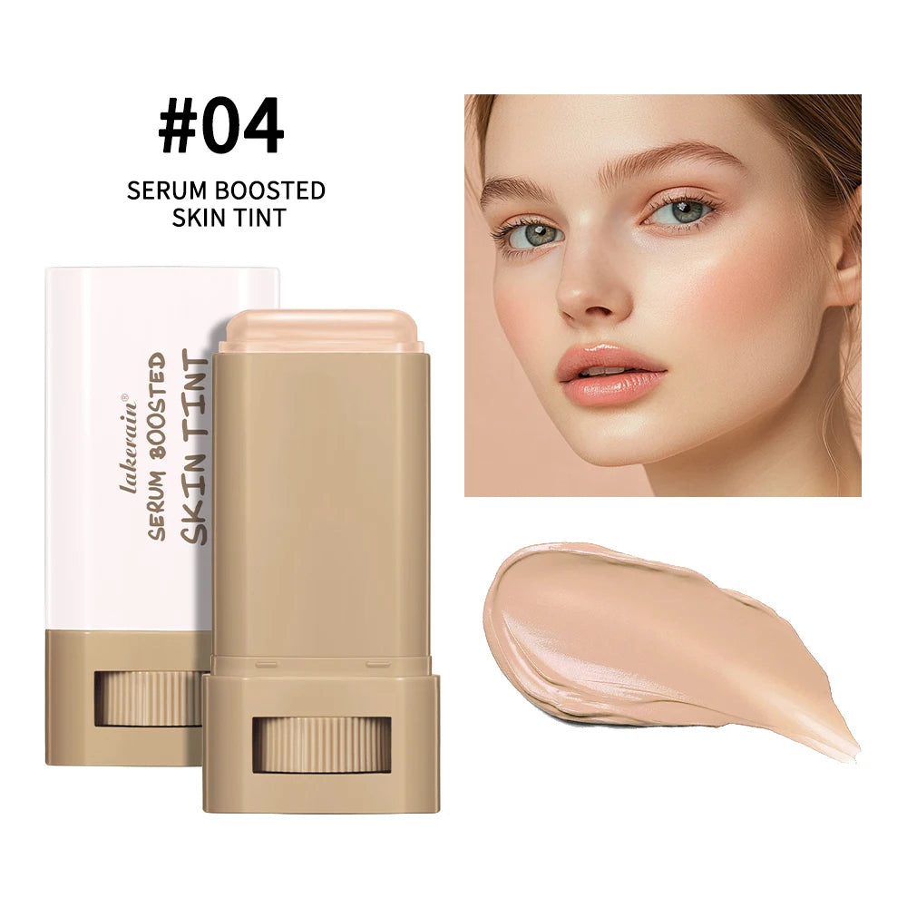 LAKERAIN Serum Boosted Skin Tint Balm Stick Foundation with Hydrating Plumping Radiant Coverage