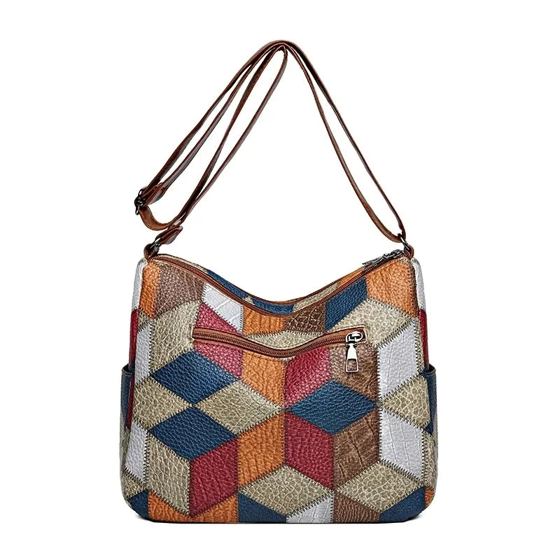 YOGODLNS Women's Elegant Vintage Crossbody Bag Fashion Multi-pocket Shoulder Handbag Retro Tote