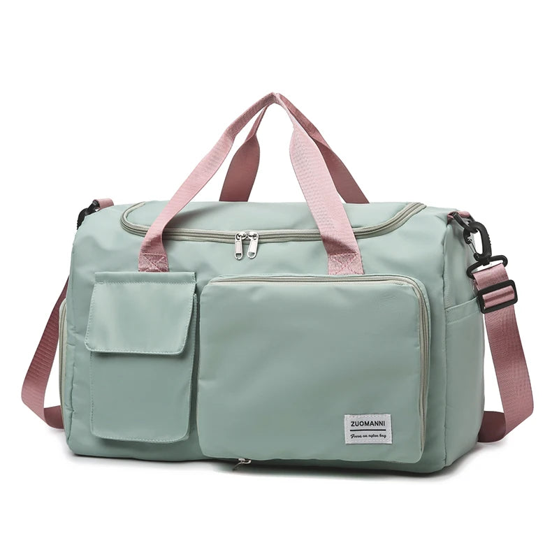 Carry on travel bag large capacity weekender overnight duffle with shoe compartment for women