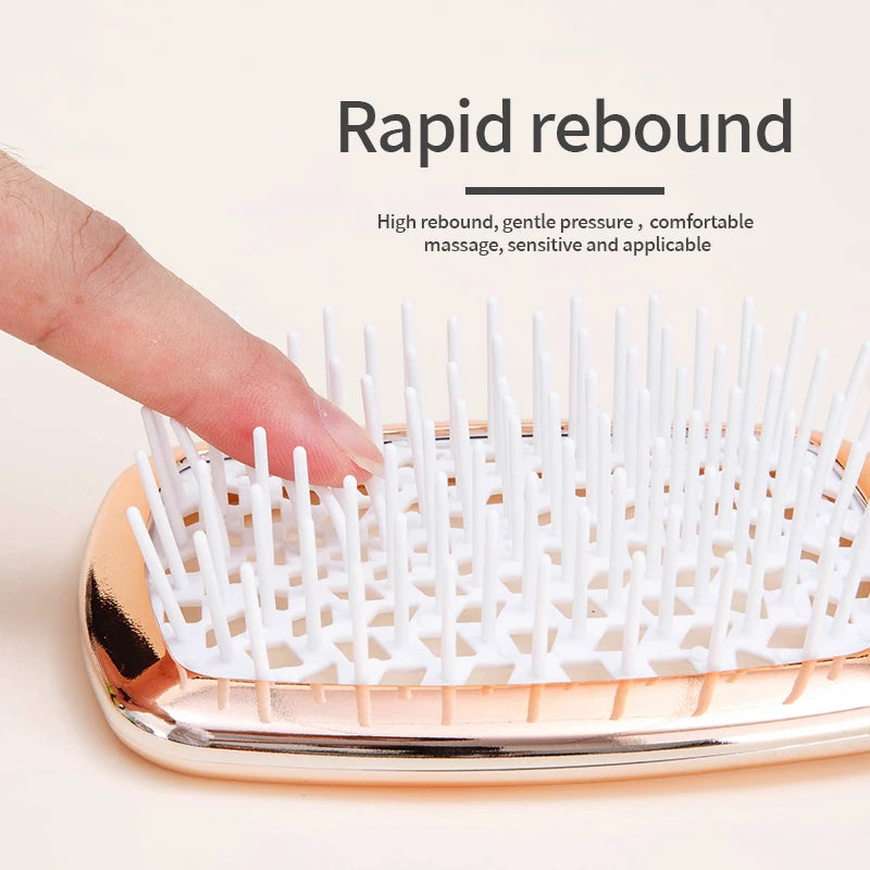 Air Cushion Anti-Static Hair Brush for Wet & Curly Hair, Hollow Out Detangling Comb for Salon Use