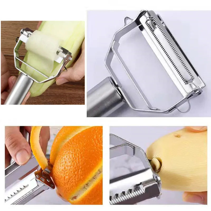 STAINLESS STEEL Double-Head Vegetable Peeler – Multifunction Fruit, Melon & Potato Peeler Tool