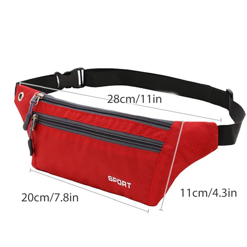 Waterproof Nylon Waist Bag Chest Pack Shoulder Crossbody Sports Travel Belt Bag for Men Women