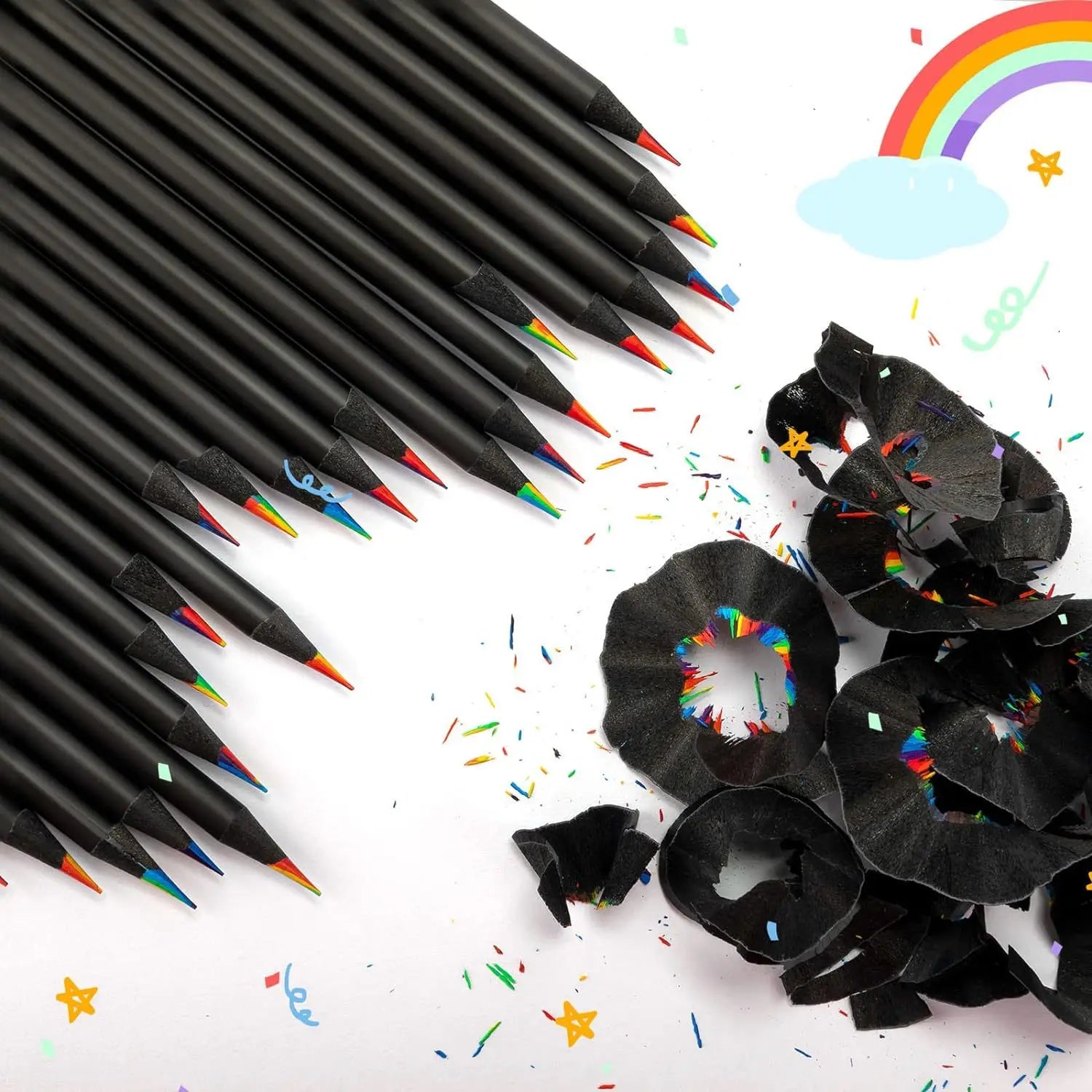 Rainbow Gradient Colour Pencils for Kids | 10 PCs Kawaii Art Drawing Set