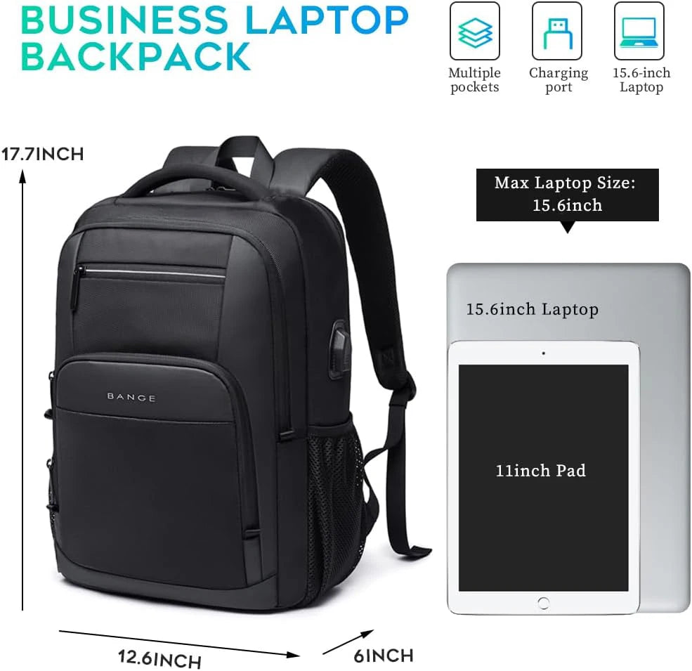 BANGE Sling Travel Laptop Backpack – Waterproof USB Charging Port, Fits 15.6" Laptop, Unisex