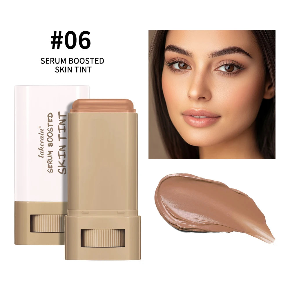 LAKERAIN Serum Boosted Skin Tint Balm Stick Foundation with Hydrating Plumping Radiant Coverage