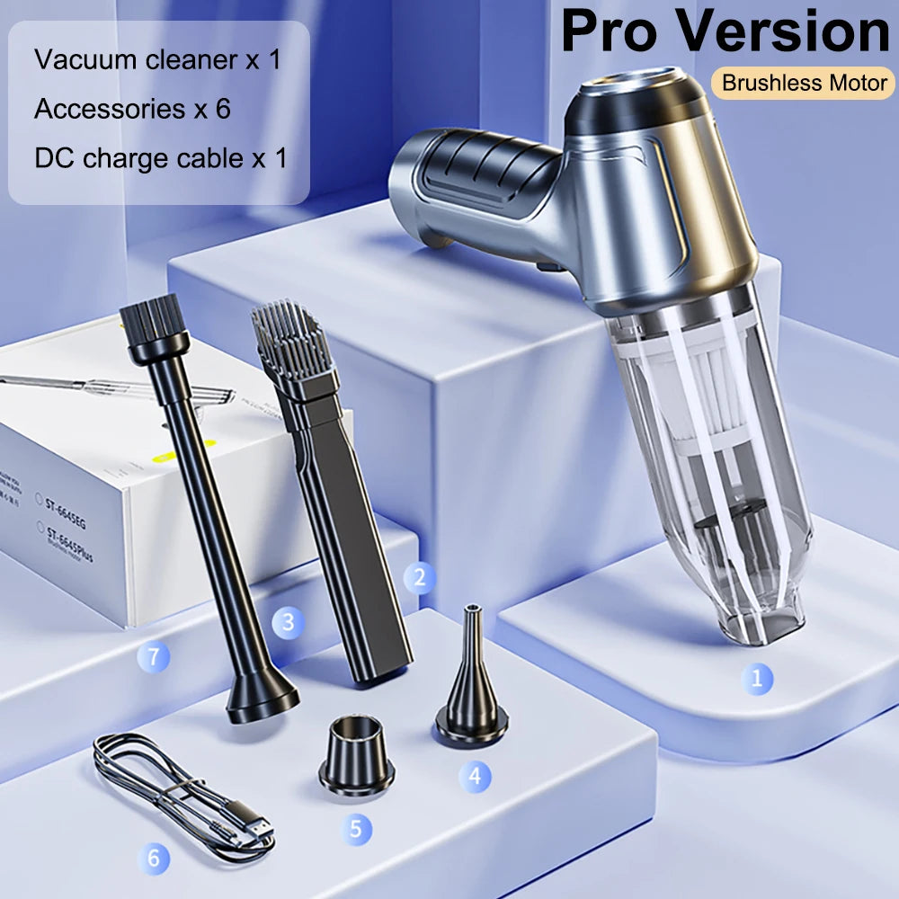 Wireless Car Vacuum Cleaner 95000Pa Strong Suction – Handheld Portable Mini Cleaner for Car & Home