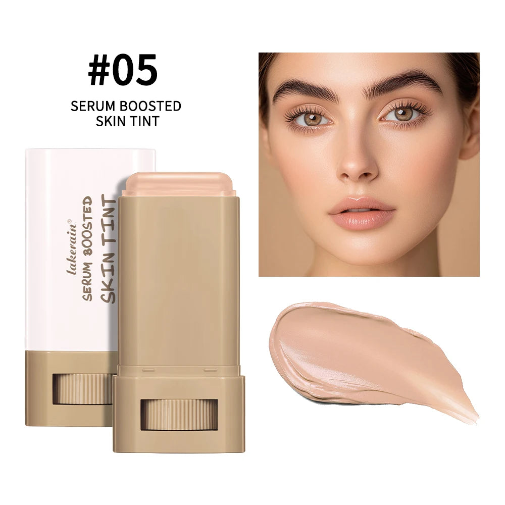LAKERAIN Serum Boosted Skin Tint Balm Stick Foundation with Hydrating Plumping Radiant Coverage