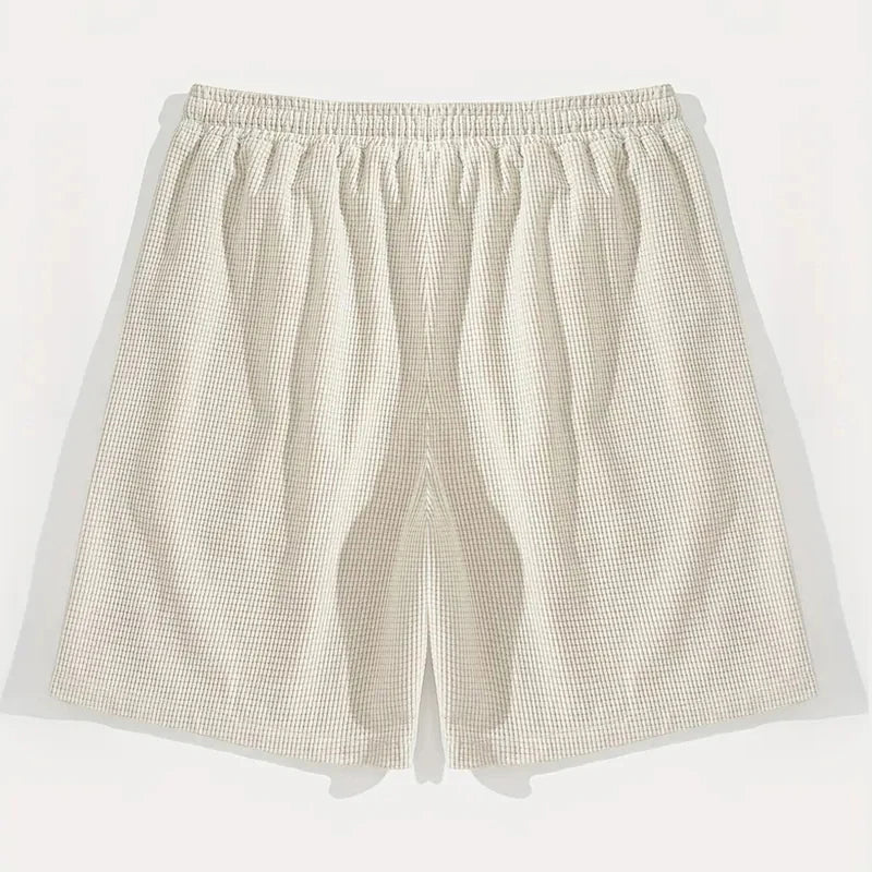 Men’s Breathable Textured Casual Sports Shorts, Summer Beach Wear, Daily Comfort & Active Lifestyle