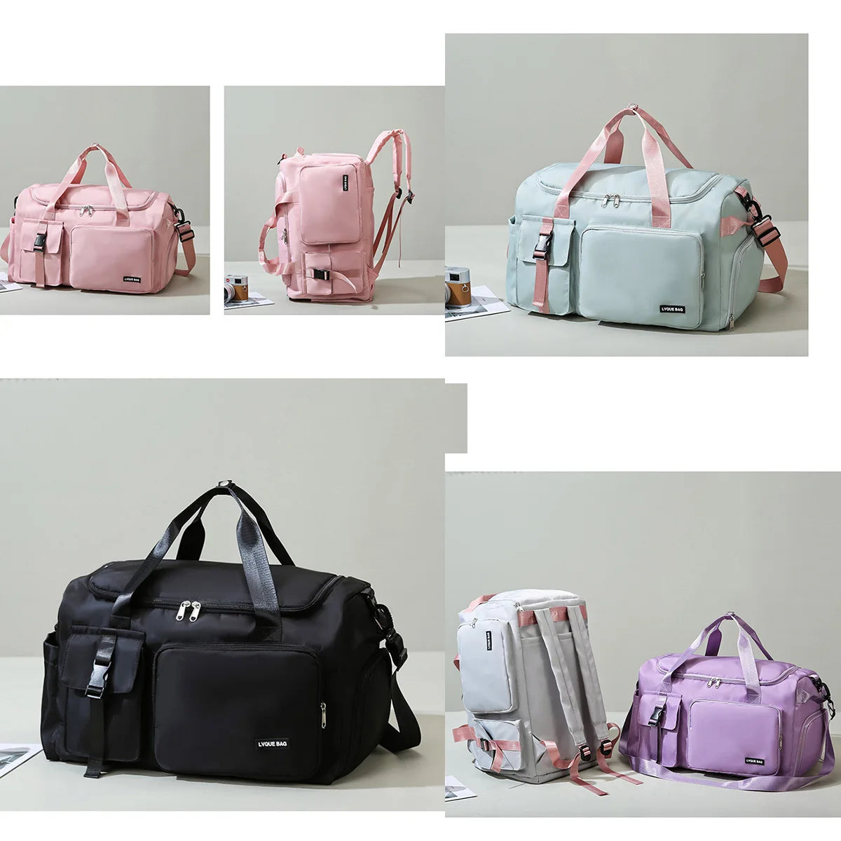Sports Gym Travel Duffel Bag Waterproof Weekender Bag with Shoe Pocket and Wet Separation