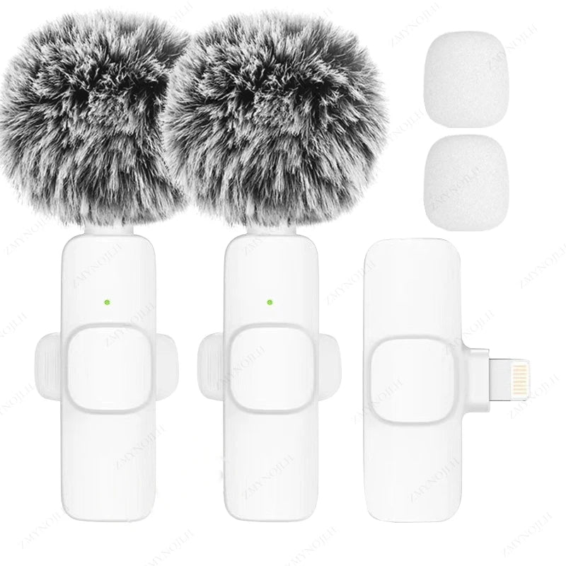 Wireless Lavalier Microphone Portable Mini Clip-On Mic for iPhone Android PC Camera Live Streaming