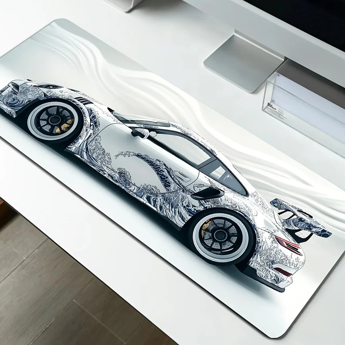Sports Car Design Gaming Mouse Pad Anti-Slip Rubber Base Extended Desk Mat for Home Office or Gaming