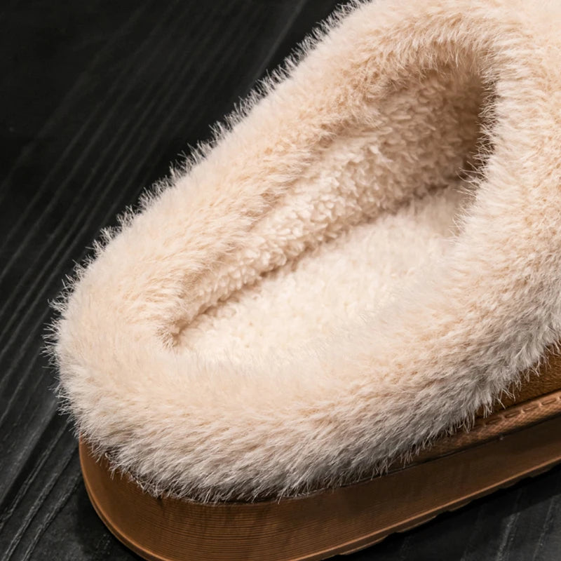 Women's Winter Autumn Non-Slip Indoor Slippers Plush Fleece Lined Warm Cotton House Shoes Comfort