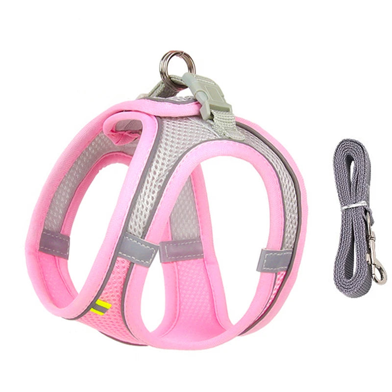 Dog Harness Leash Set for Small Dogs Adjustable Reflective Puppy Harness Vest for Walking