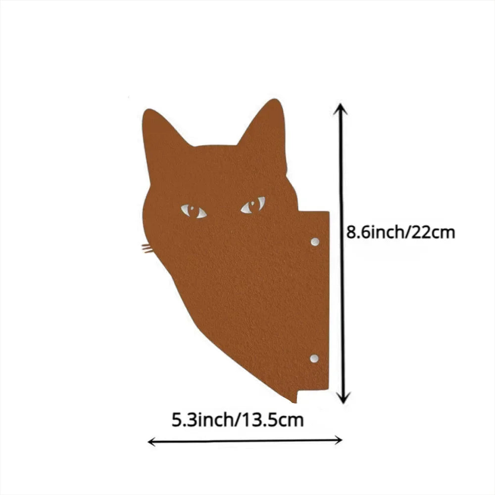 Exclusive Cute Cat Garden Silhouette – Tiki-Inspired Cat Family Garden Stakes Outdoor Decor Statues