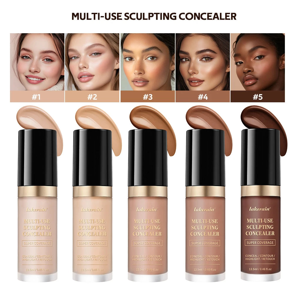 LAKERAIN Multi-Use Sculpting Concealer Matte Foundation Cream Oil-Free Long-Lasting Coverage