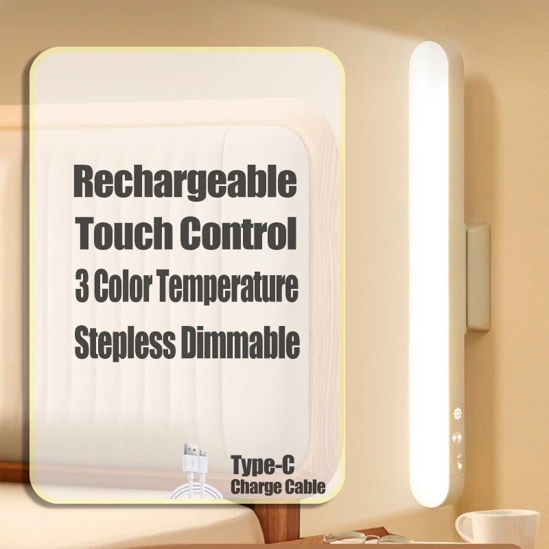 LED Magnetic Table Lamp USB Rechargeable 3-Colour Dimmable Touch Desk Light for Home & Office
