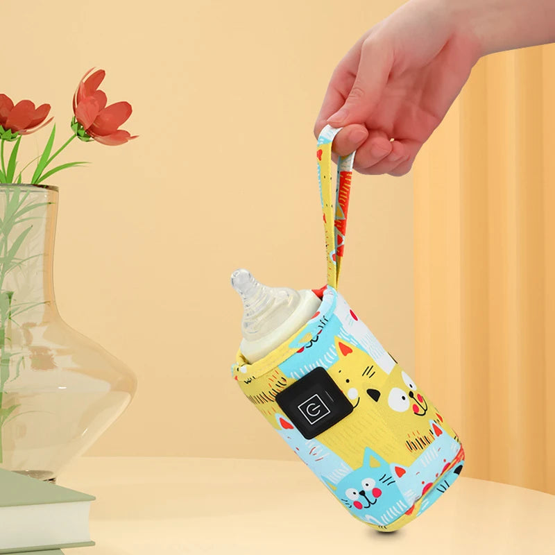 USB Milk Water Warmer Portable Travel Bottle Heater with Insulated Bag for Baby Feeding on the Go