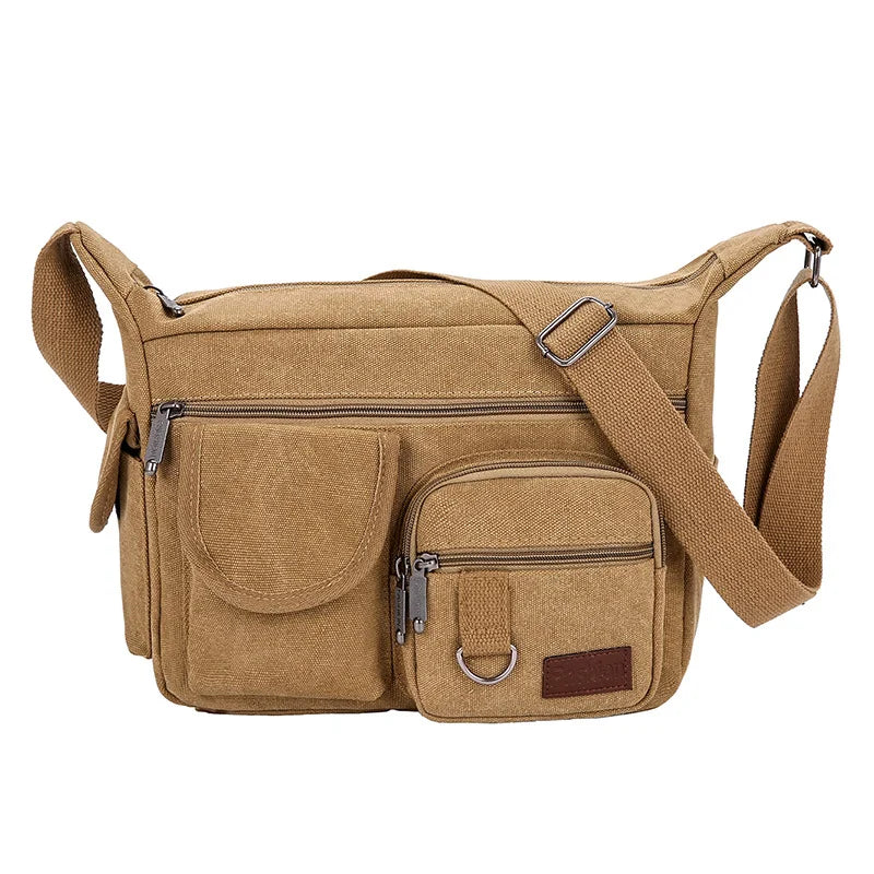 Casual Sling Bag Messenger Crossbody Shoulder Bag Unisex Travel Outdoor Vintage Canvas Tote
