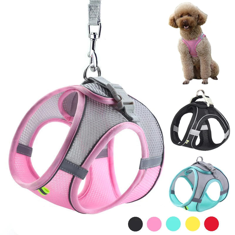 Dog Harness Leash Set for Small Dogs Adjustable Reflective Puppy Harness Vest for Walking