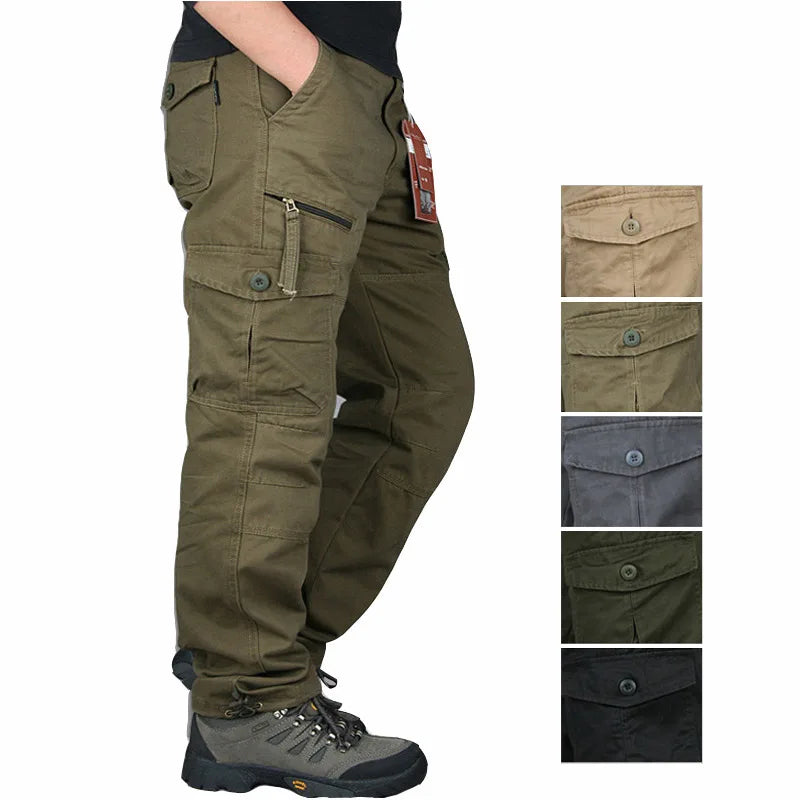 Men’s Autumn Cotton Cargo Pants Tactical Work Trousers Casual Military Outdoor Wear For Men Durable
