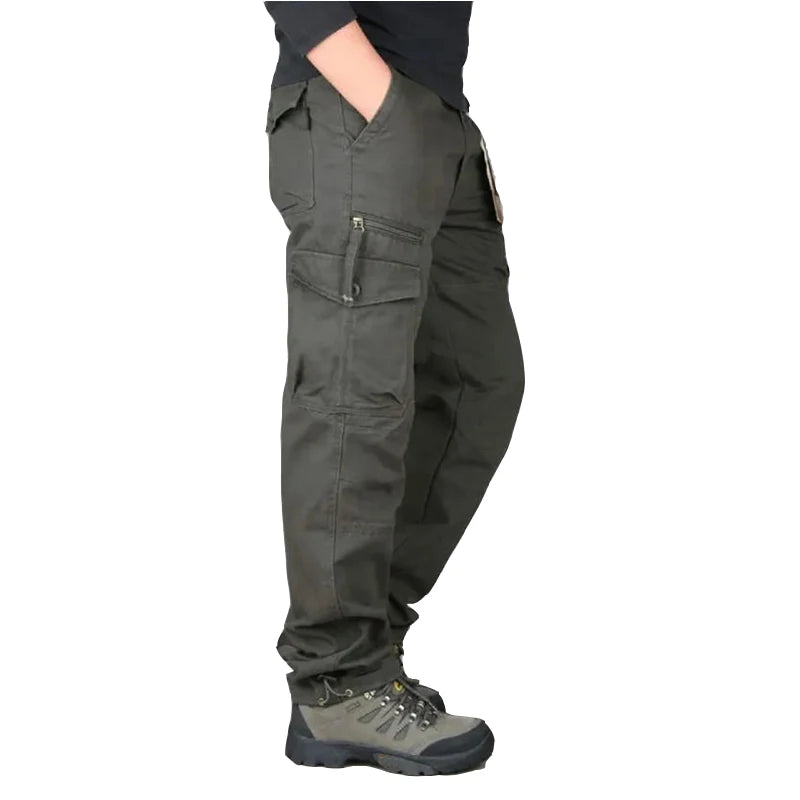 Men’s Autumn Cotton Cargo Pants Tactical Work Trousers Casual Military Outdoor Wear For Men Durable