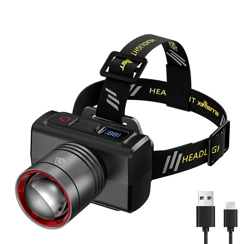 Rechargeable Super Bright LED Headlamp with Motion Sensor Waterproof Outdoor Camping Light