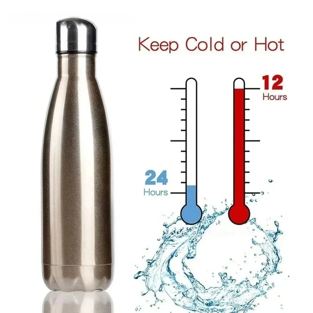Stainless Steel Double Wall Insulated Thermos Flask Vacuum Sports Water Bottle 350ml 500ml 750ml 1L