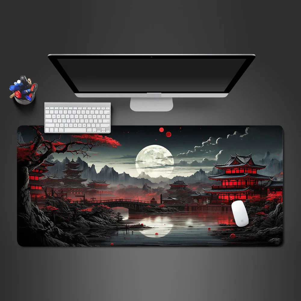 Sakura Landscape Large Desk Mouse Pad in Varied Sizes for Gaming Accuracy and Office Productivity