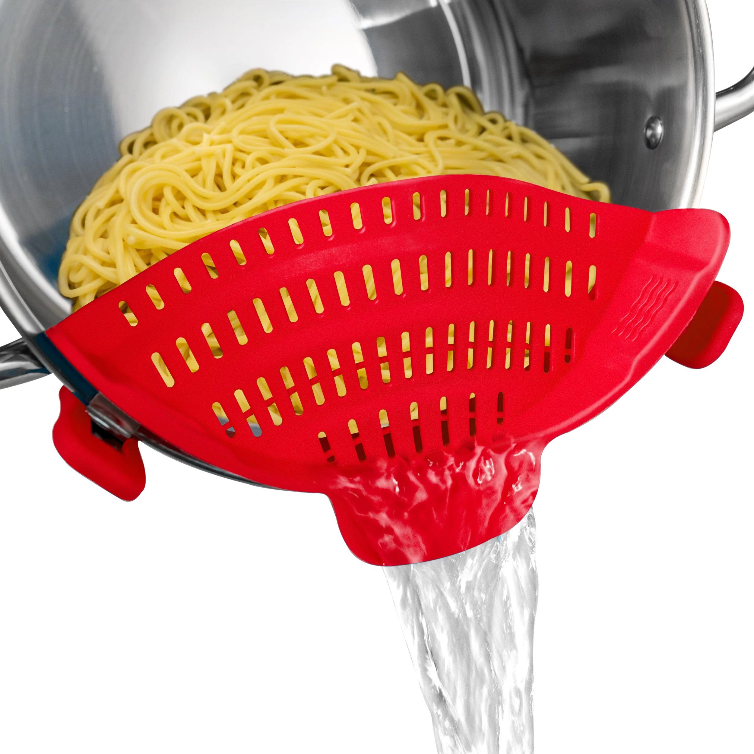 Silicone Clip On Pot Strainer Adjustable Heat Resistant Kitchen Colander for Pots Pans Bowls