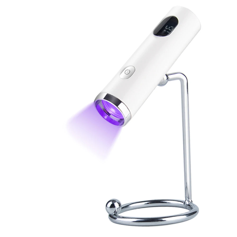 Portable UV Nail Cure Lamp with Magnetic Stand Rechargeable Mini Nail Dryer for Gel Polish & Tips