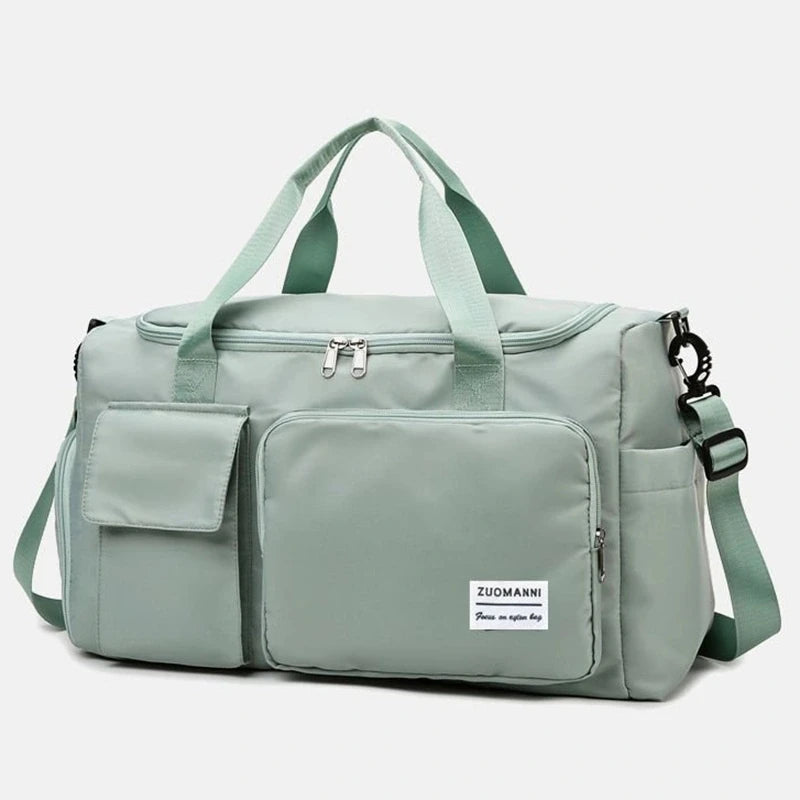 Carry on travel bag large capacity weekender overnight duffle with shoe compartment for women
