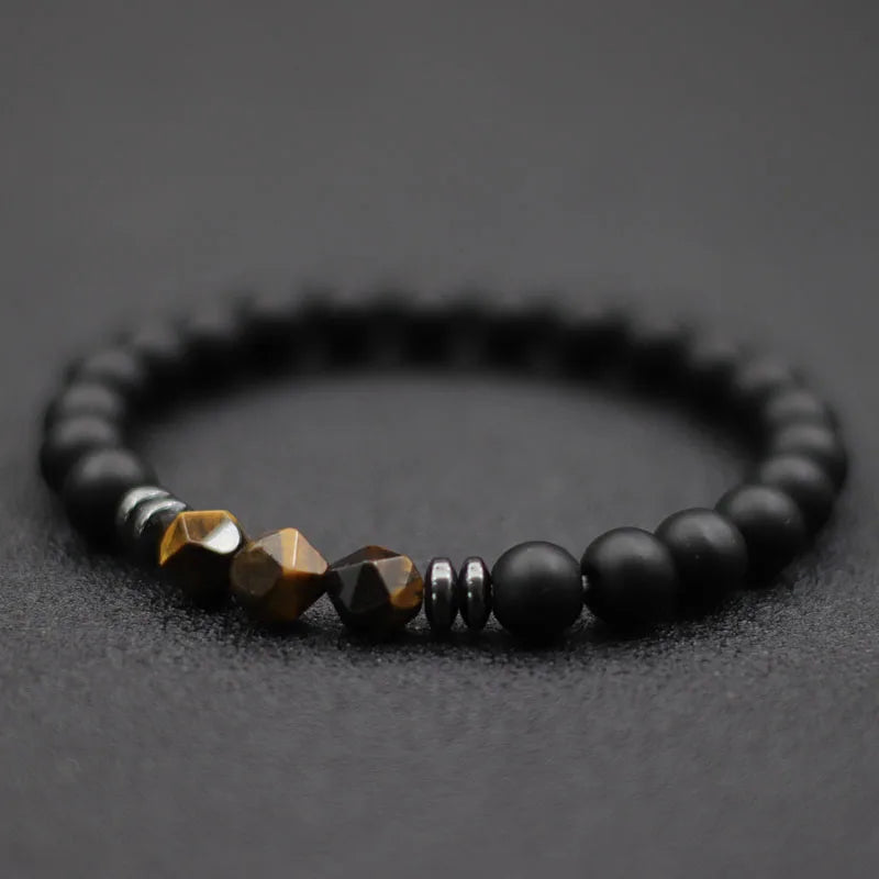 FASHION MENS BRACELET ONYX TIGER EYE SODALITE BEADED BRACELET UNISEX TRENDY FASHION ACCESSORY