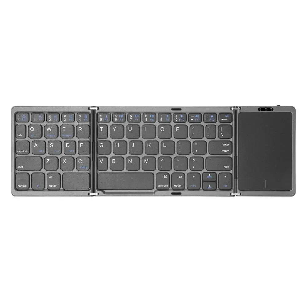 3-Folding Mini Wireless Keyboard with Touchpad Bluetooth for Windows iOS Android Tablet Compact