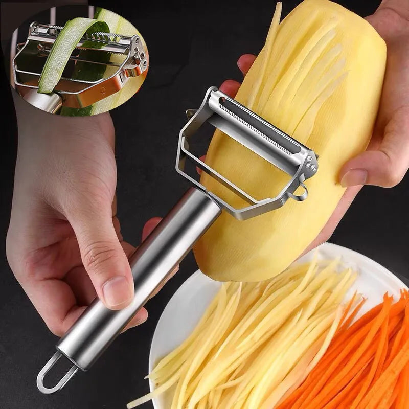 STAINLESS STEEL Double-Head Vegetable Peeler – Multifunction Fruit, Melon & Potato Peeler Tool