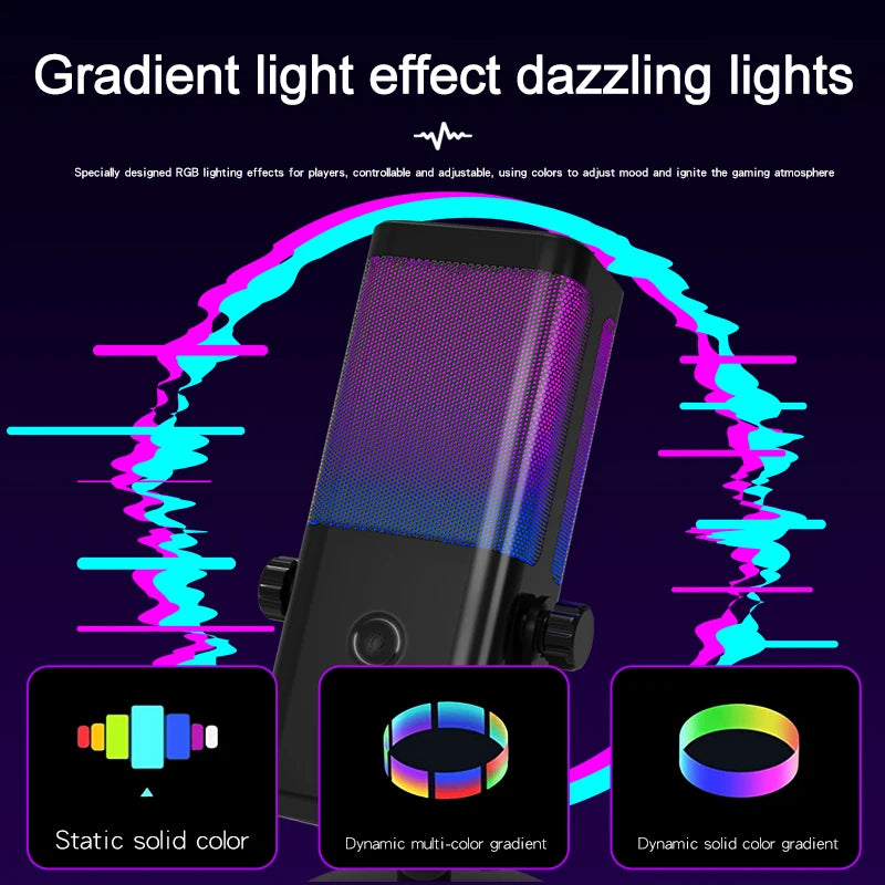 Professional USB XLR Gaming Microphone for PC PS5 PS4 Streaming Podcasting Recording Studio