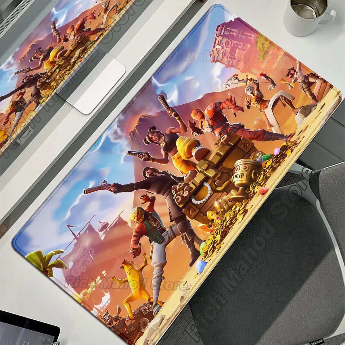 MINISO Fortnite Gaming Mouse Pad Deskmat with Smooth Superfine Fibre Surface and Non-Slip Base