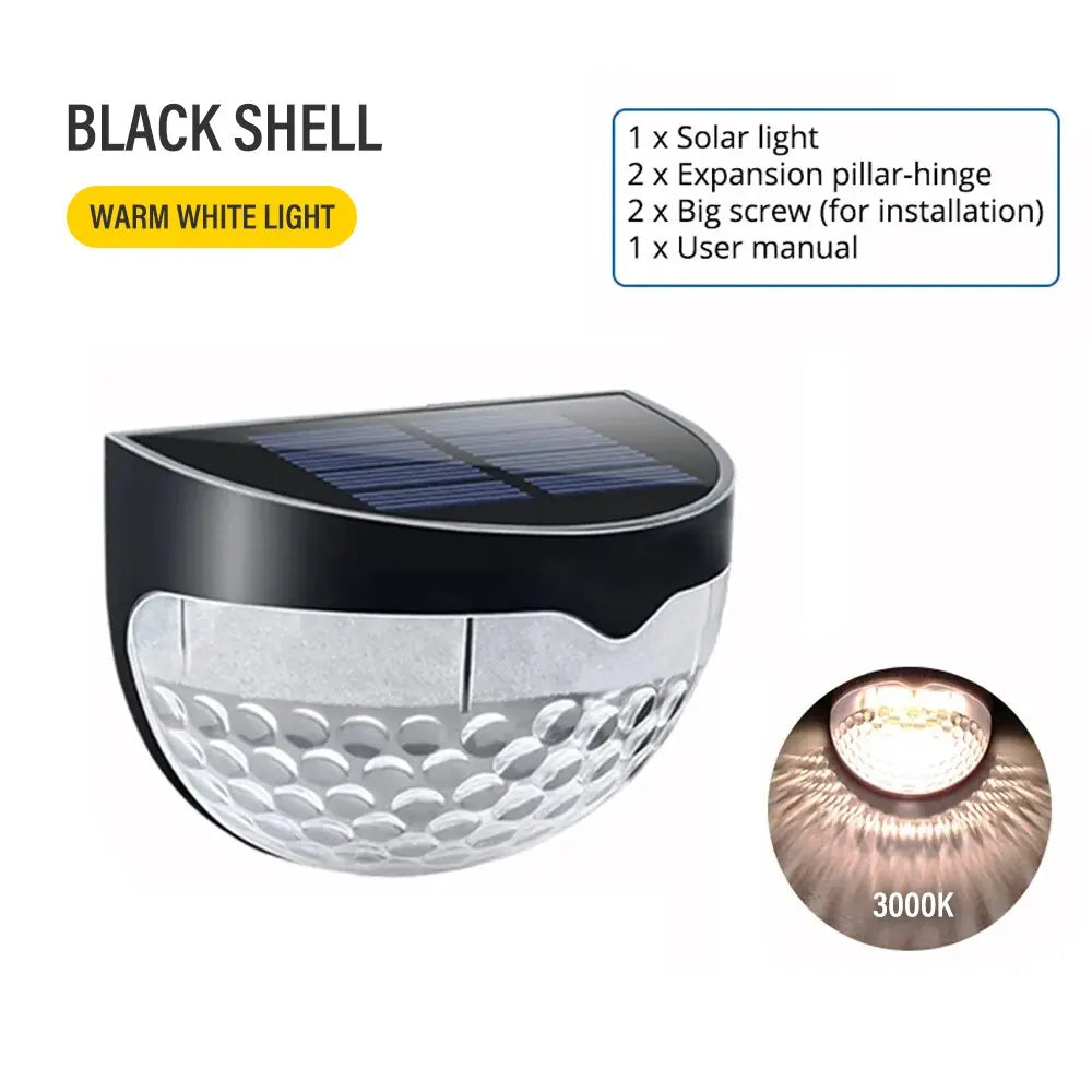 SHUSTAR LED Solar Fence Lights Outdoor Waterproof Wall Lamps for Garden Terrace Path Decoration
